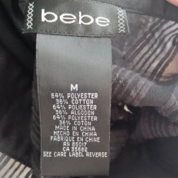 Bebe Sexy Black Top Open Back with Ties - Picture 8 of 9